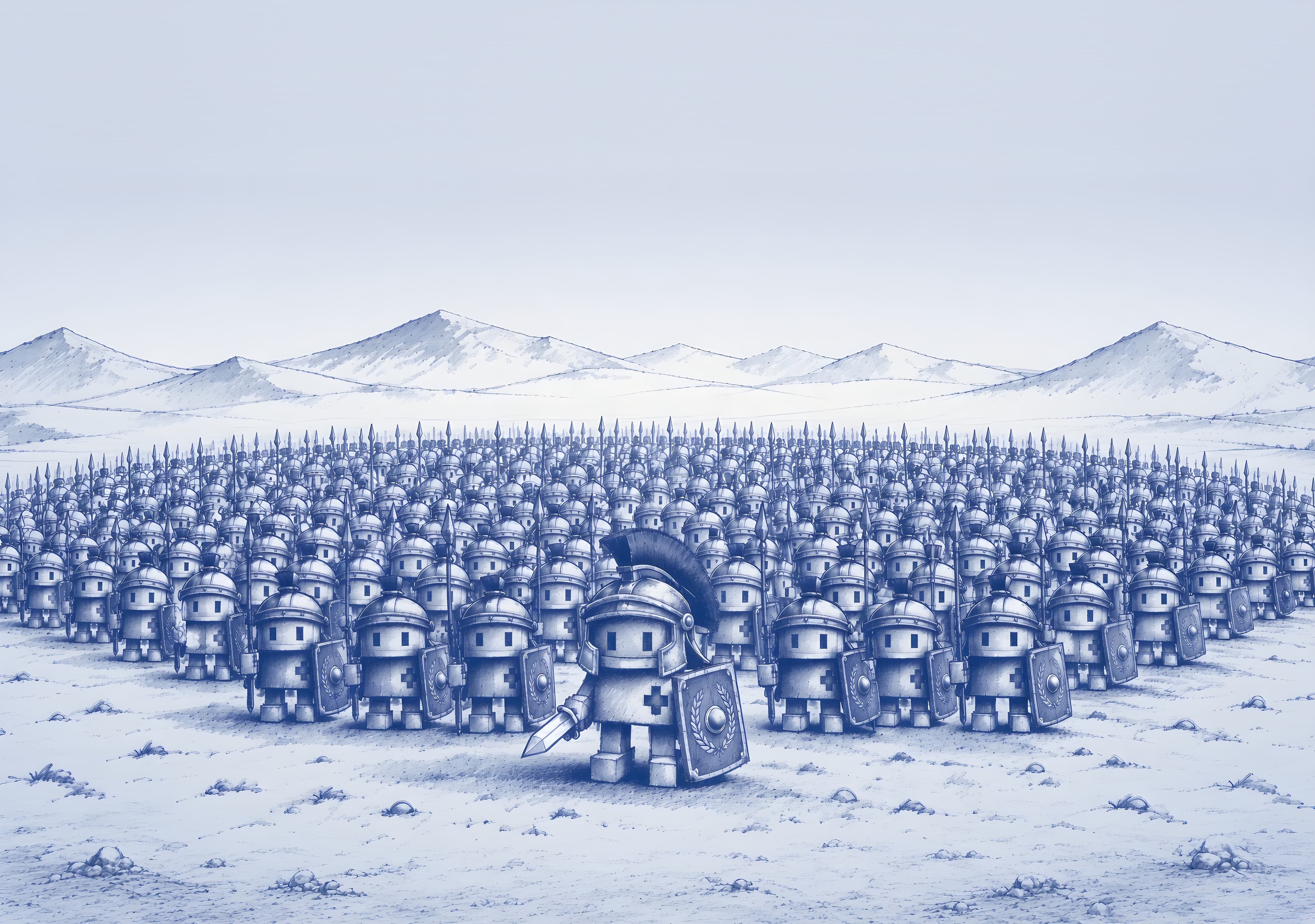 robot army background.